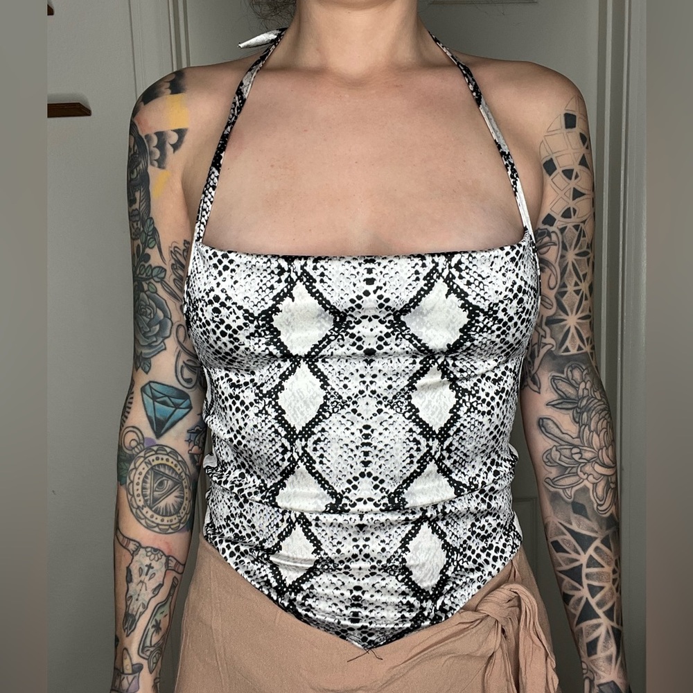Snake skin halter top